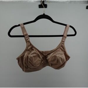 Bali 3820 Double Support Wireless Bra Beige Satin Full Coverage 40B